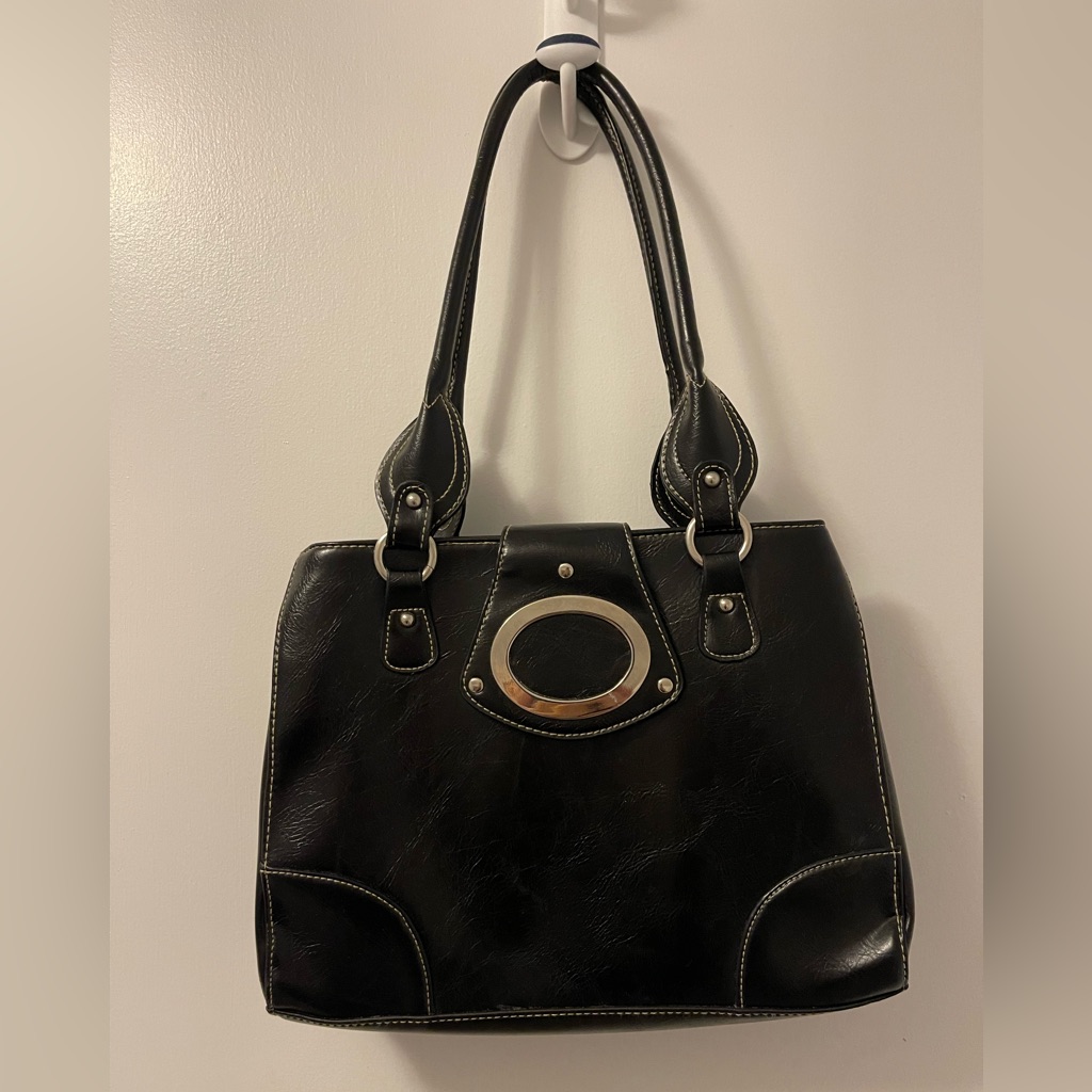 “Okpta”- Women’s Black Genuine Leather Handbag:Nwot-New W/Out Tags